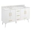 60" Novak Vanity with Undermount Sinks - Bright White - Carrara Marble - Widespread, , large image number 0
