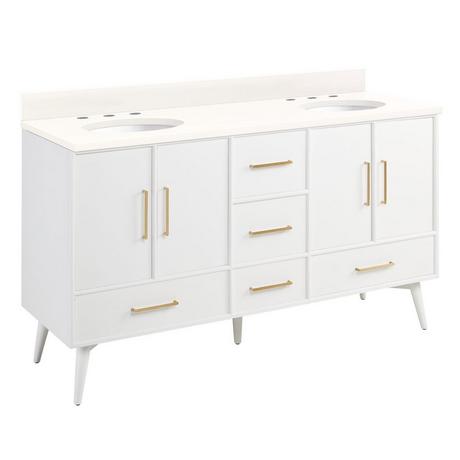 60" Novak Vanity with Undermount Sinks - Bright White