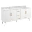 72" Novak Vanity with Undermount Sinks - Bright White - Carrara Marble - Widespread, , large image number 0