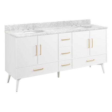 72" Novak Vanity with Undermount Sinks - Bright White