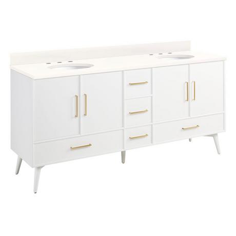 72" Novak Vanity with Undermount Sinks - Bright White