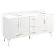 72" Novak Vanity with Undermount Sinks - Bright White - Feathered White Quartz - Widespread, , large image number 1