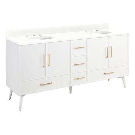 72" Novak Vanity with Undermount Sinks - Bright White