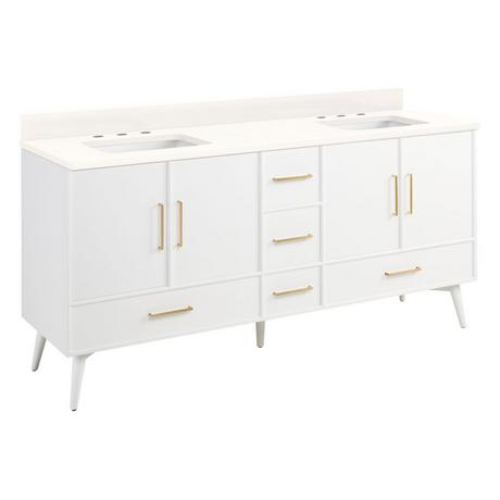 72" Novak Vanity with Rectangular Undermount Sinks - Bright White