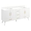 72" Novak Vanity with Rectangular Undermount Sinks - Bright White - Feathered White - Single Hole, , large image number 1