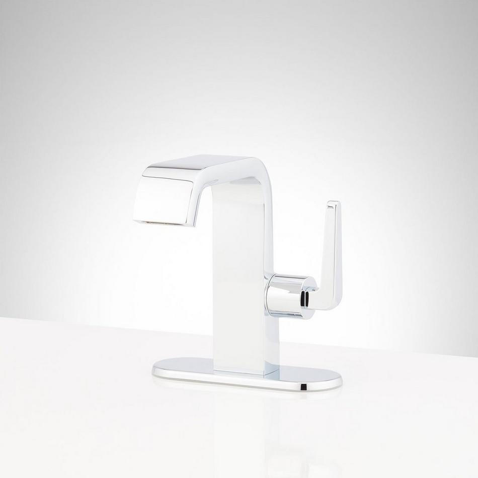 Drea Single-Hole Bathroom Faucet with Deck Plate - Chrome, , large image number 0