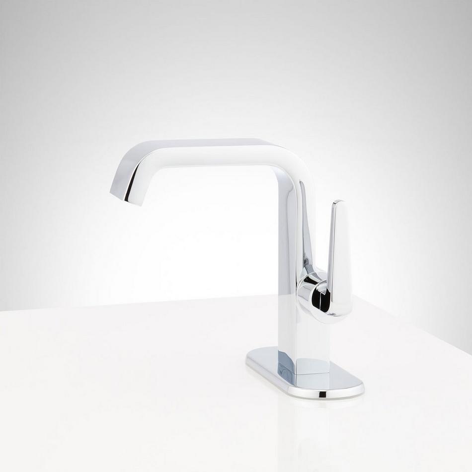 Drea Single-Hole Bathroom Faucet with Deck Plate - Chrome, , large image number 1