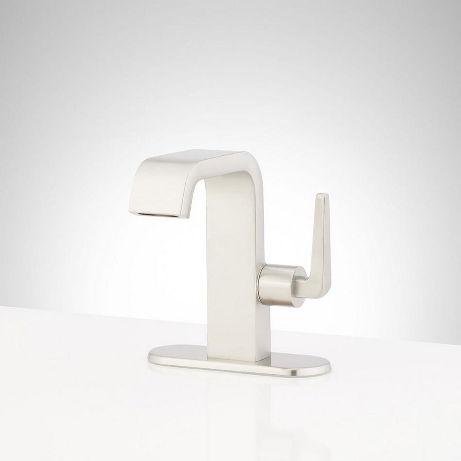 Drea Single-Hole Bathroom Faucet with Deck Plate - Brushed Nickel, , large image number 0