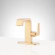 Drea Single-Hole Bathroom Faucet with Deck Plate - Brushed Gold, , large image number 0