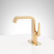 Drea Single-Hole Bathroom Faucet with Deck Plate - Brushed Gold, , large image number 1