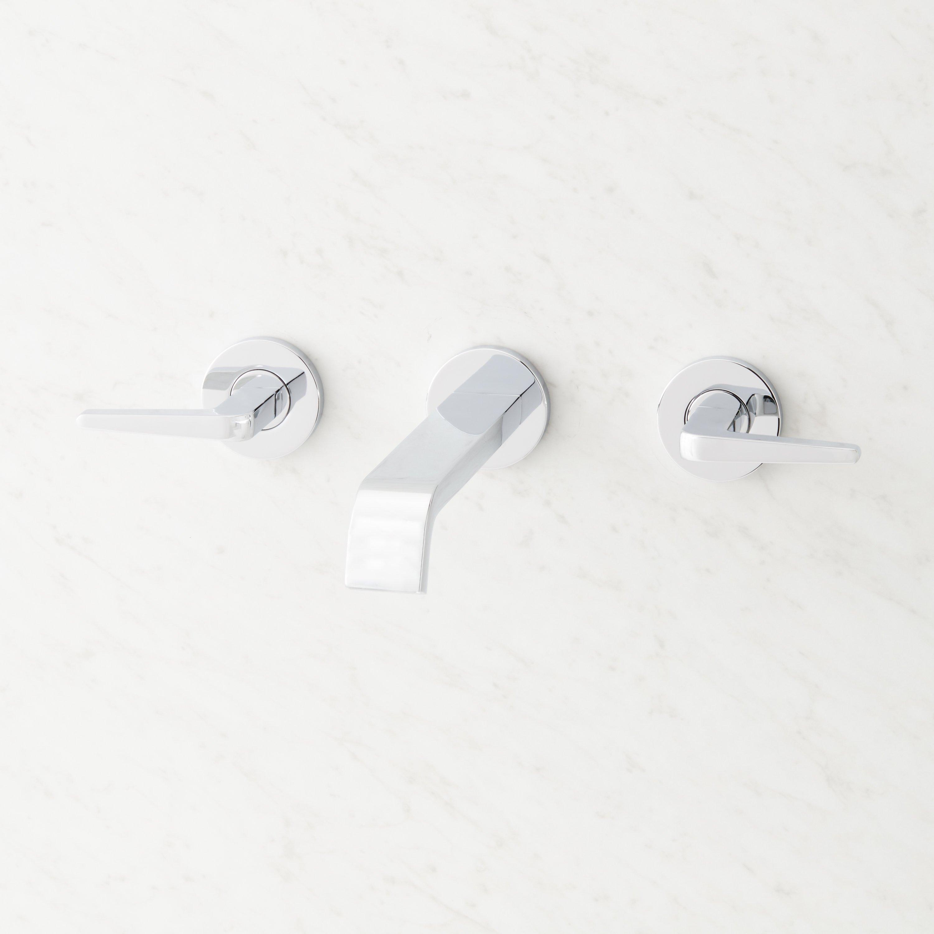 Drea Wall-Mount Bathroom Faucet with Rough-In Valve - Chrome | Signature Hardware