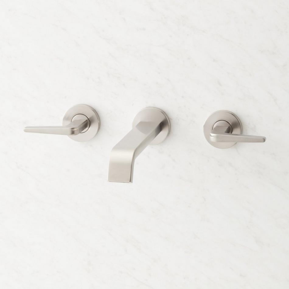 Drea Wall-Mount Bathroom Faucet with Rough-In Valve - Brushed Nickel, , large image number 0