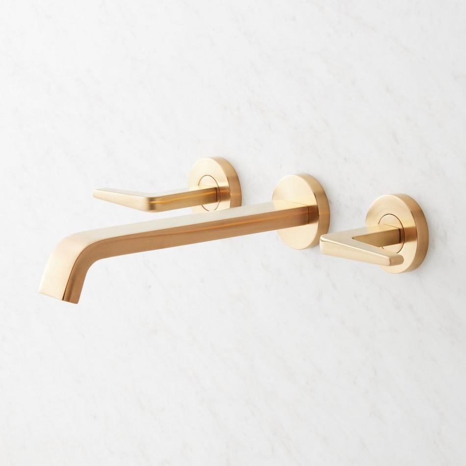 Drea Wall-Mount Tub Faucet with Rough-In Valve - Brushed Gold, , large image number 1