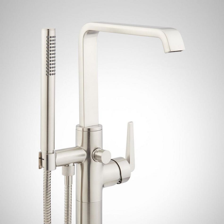 Drea Freestanding Tub Faucet with Hand Shower and Rough-In Valve - Brushed Nickel, , large image number 1