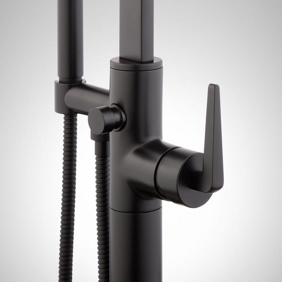Drea Freestanding Tub Faucet with Hand Shower and Rough-In Valve - Matte Black, , large image number 2