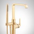 Drea Freestanding Tub Faucet with Hand Shower and Rough-In Valve - Brushed Gold, , large image number 1