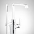 Drea Freestanding Tub Faucet with Hand Shower and Rough-In Valve with Stops - Chrome, , large image number 1