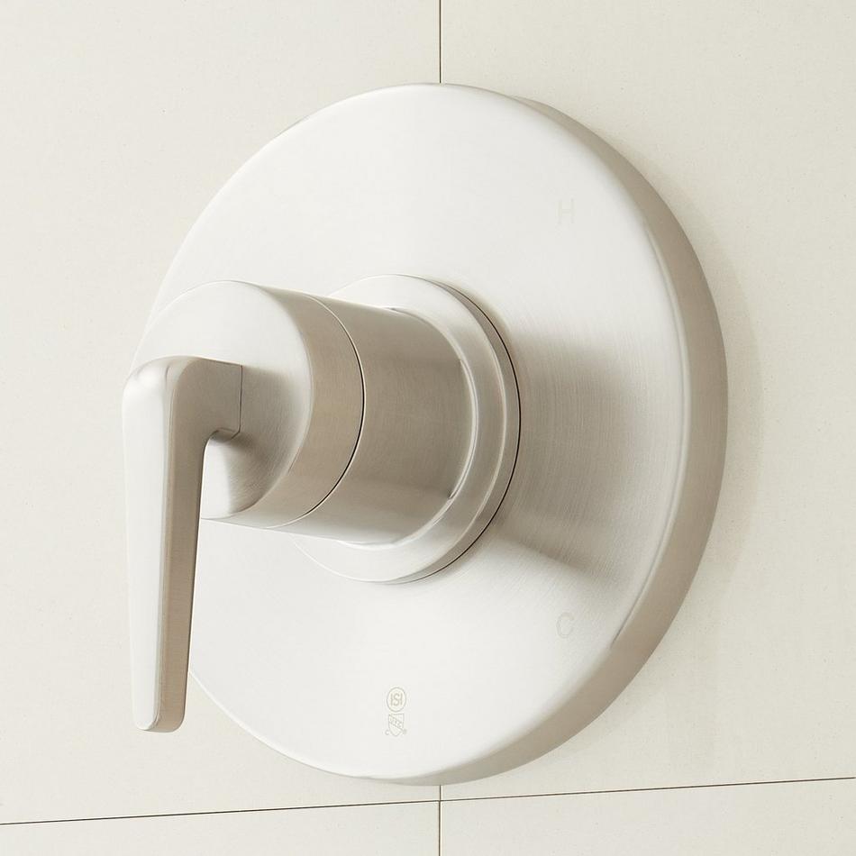 Drea Pressure Balance Shower Valve Trim with Rough-In Valve - Brushed Nickel, , large image number 0