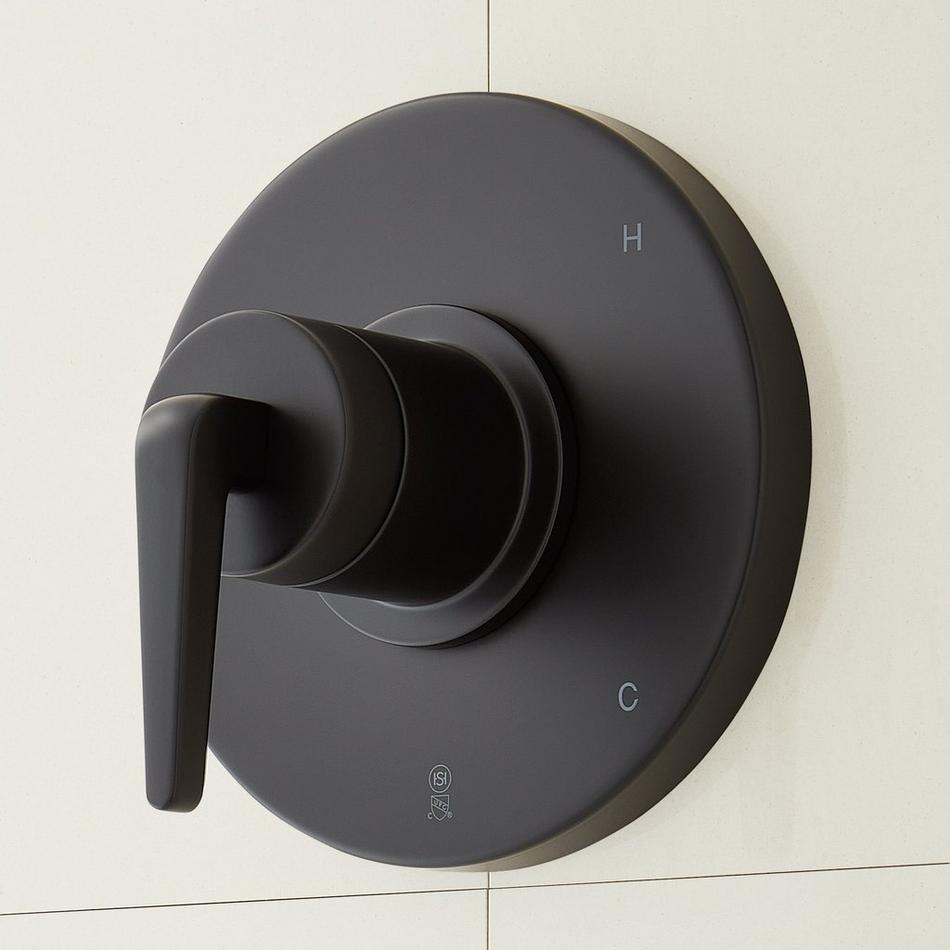 Drea Pressure Balance Shower Valve Trim with Rough-In Valve - Matte Black, , large image number 0