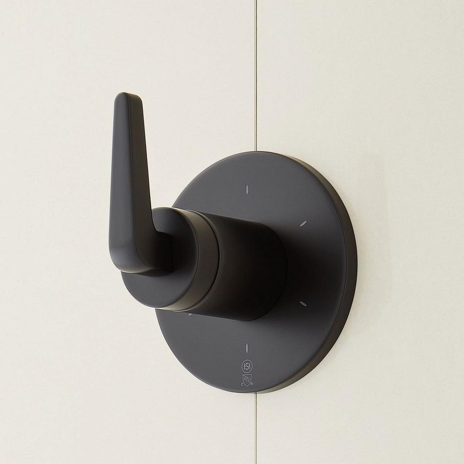 Drea In-Wall Shower Diverter Trim with Rough-In Valve - Matte Black, , large image number 0