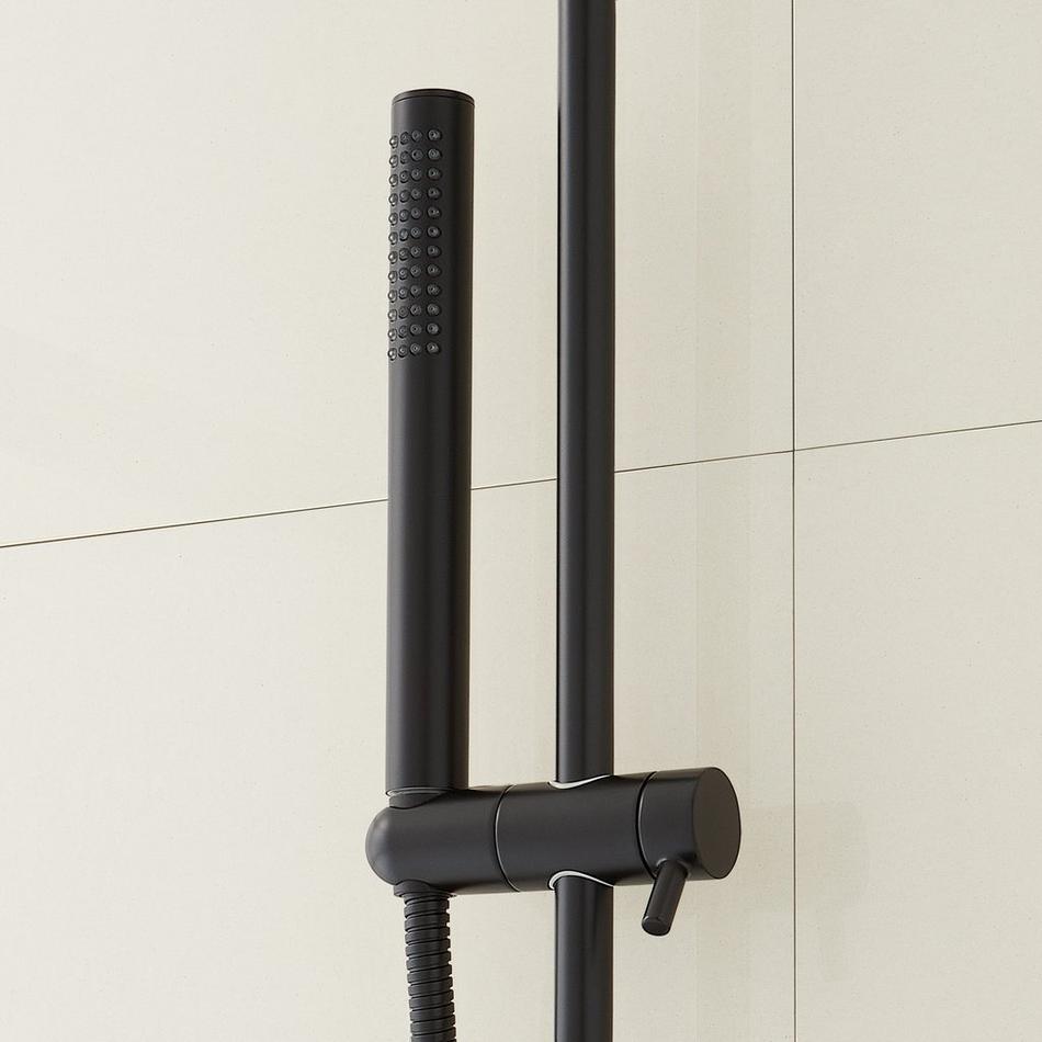 Drea Pressure Balance Shower System with Slide Bar and Hand Shower - Matte Black, , large image number 2