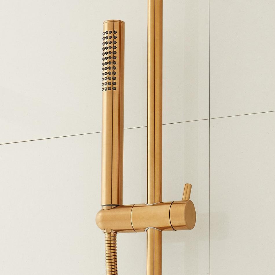 Drea Pressure Balance Shower System with Slide Bar and Hand Shower - Brushed Gold, , large image number 2