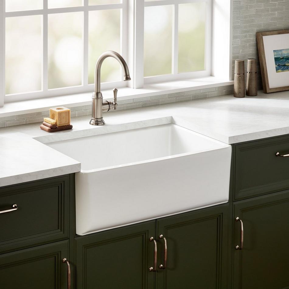 30" Grigham Fireclay Farmhouse Sink - White, , large image number 0