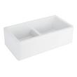 33" Grigham Double Bowl Fireclay Farmhouse Sink - White, , large image number 1