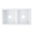 33" Grigham Double Bowl Fireclay Farmhouse Sink - White, , large image number 4