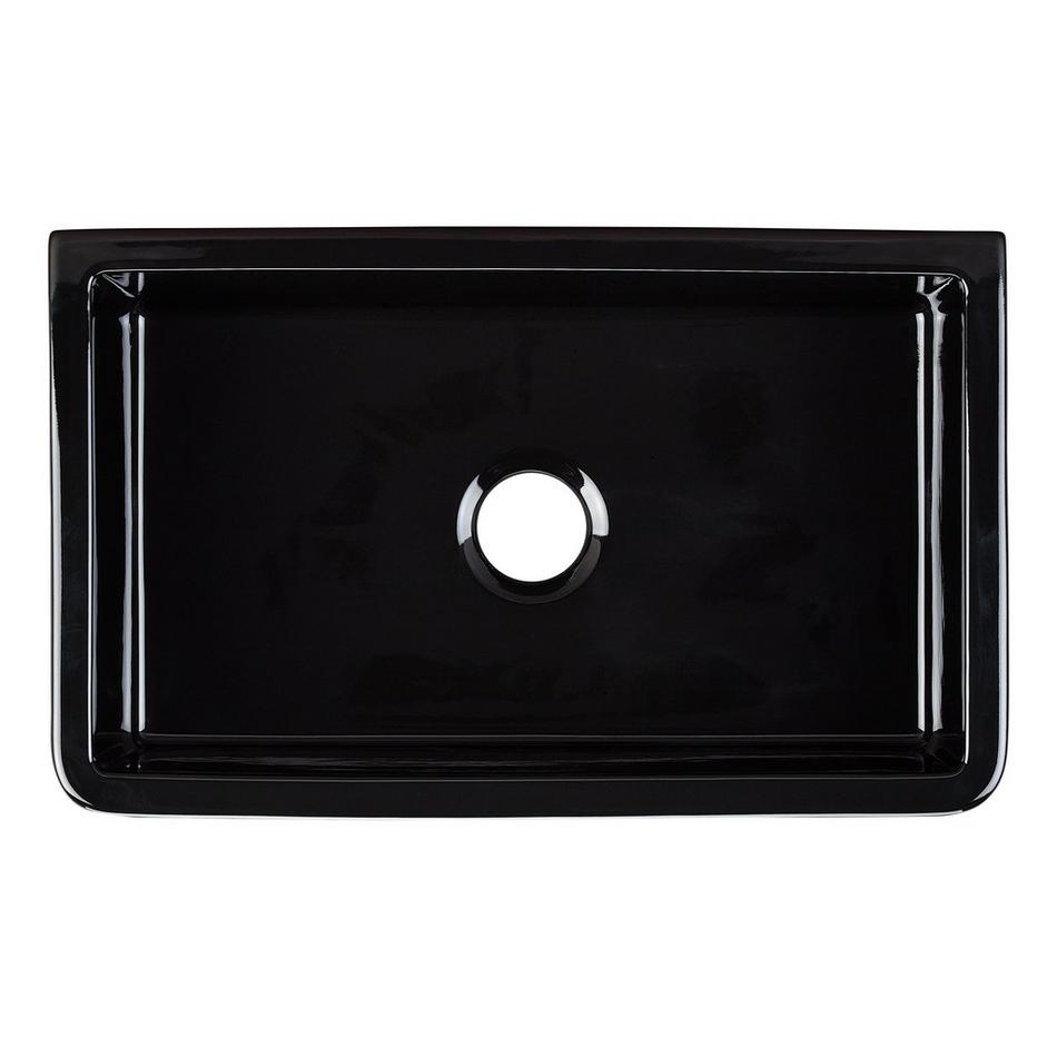 30" Grigham Fireclay Farmhouse Sink - Gloss Black, , large image number 3