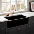 36" Grigham Fireclay Farmhouse Sink - Gloss Black, , large image number 0