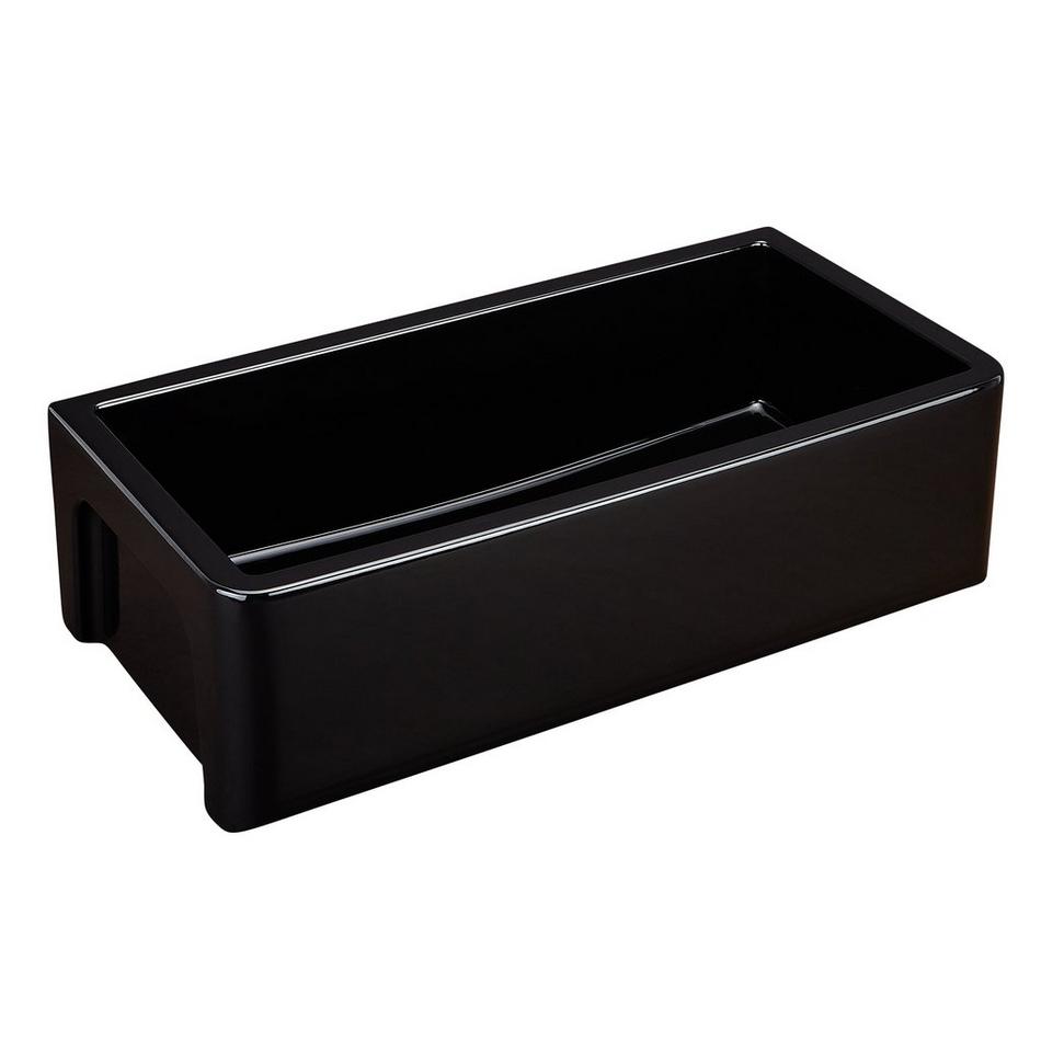 36" Grigham Fireclay Farmhouse Sink - Gloss Black, , large image number 1