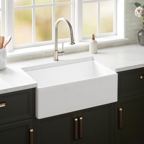 30" Rowena Fireclay Farmhouse Sink - White