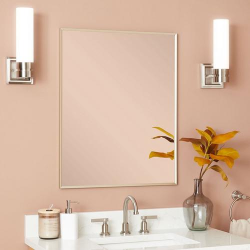 Kardon Rectangular Framed Mirror in Satin Nickel