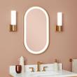 18" Faysel Oval Lighted Mirror - Satin Gold, , large image number 0