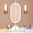 18" Faysel Oval Lighted Mirror - Satin Gold, , large image number 1