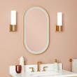 18" Faysel Oval Lighted Mirror - Satin Gold, , large image number 2