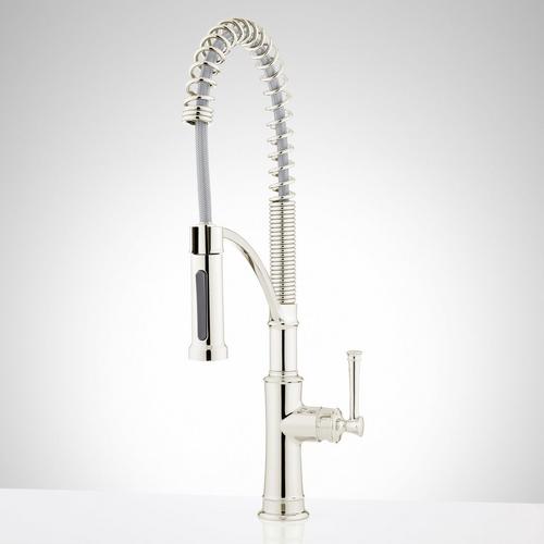 Beasley Kitchen Faucet with Pull-Down Spring Spout in Polished Nickel