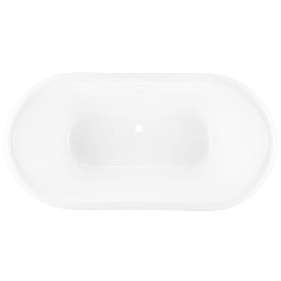 72" Henley Cast Iron Double-Ended Pedestal Tub - Rolled Rim - Brushed Nickel Daisy Wheel Drain Kit, , large image number 3