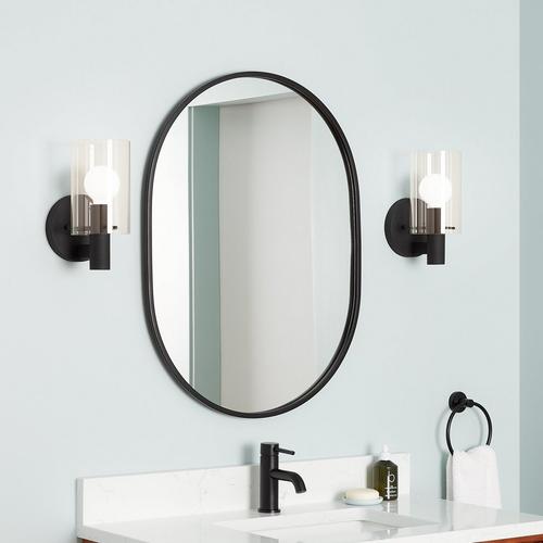 Colborne Oval Decorative Vanity Mirror in Matte Black