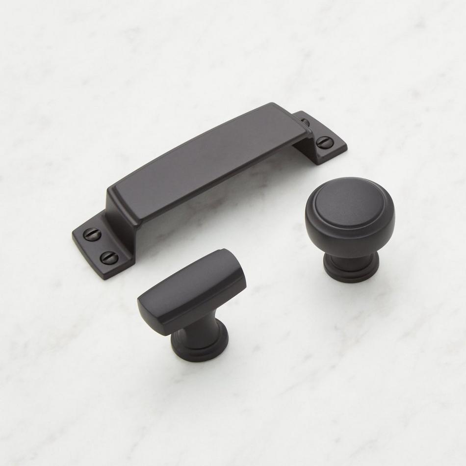 1-3/8" Spurlock Rectangular Cabinet Knob - Black Bronze, , large image number 1