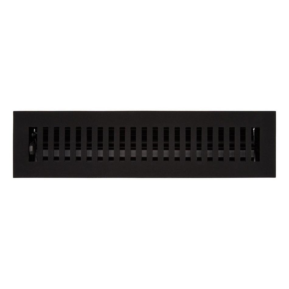 Modern Cast Iron Floor/Wall Register - Black Powder Coat - 2-1/4" X 10" (3-1/2" x 11-5/16" Overall), , large image number 0