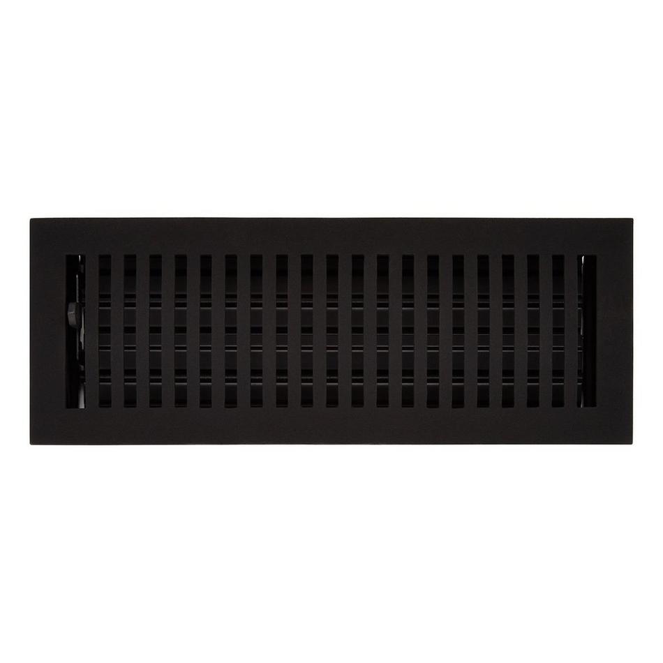 Modern Cast Iron Floor/Wall Register - Black Powder Coat - 2-1/4" X 14" (3-1/2" x 15-5/16" Overall), , large image number 0