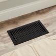 Modern Cast Iron Floor/Wall Register - Black Powder Coat - 4" X 12" (5-1/4" x 13-5/16" Overall), , large image number 0