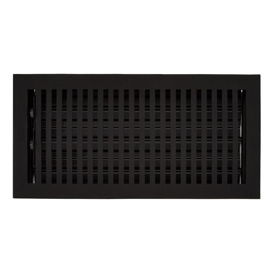 Modern Cast Iron Oversized Floor Register - Black Powder Coat - 6" X 10" (7" x 11-1/4" Overall), , large image number 0