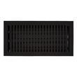 Modern Cast Iron Oversized Floor Register - Black Powder Coat - 6" X 14" (7" x 15-1/4" Overall), , large image number 0
