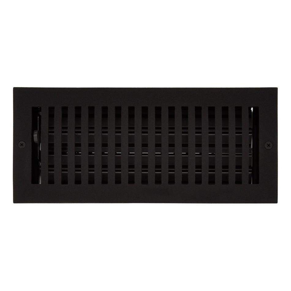 Modern Cast Iron Oversized Wall Register - Black Powder Coat - 4" X 10" (5-1/4" x 11-5/16" Overall), , large image number 0