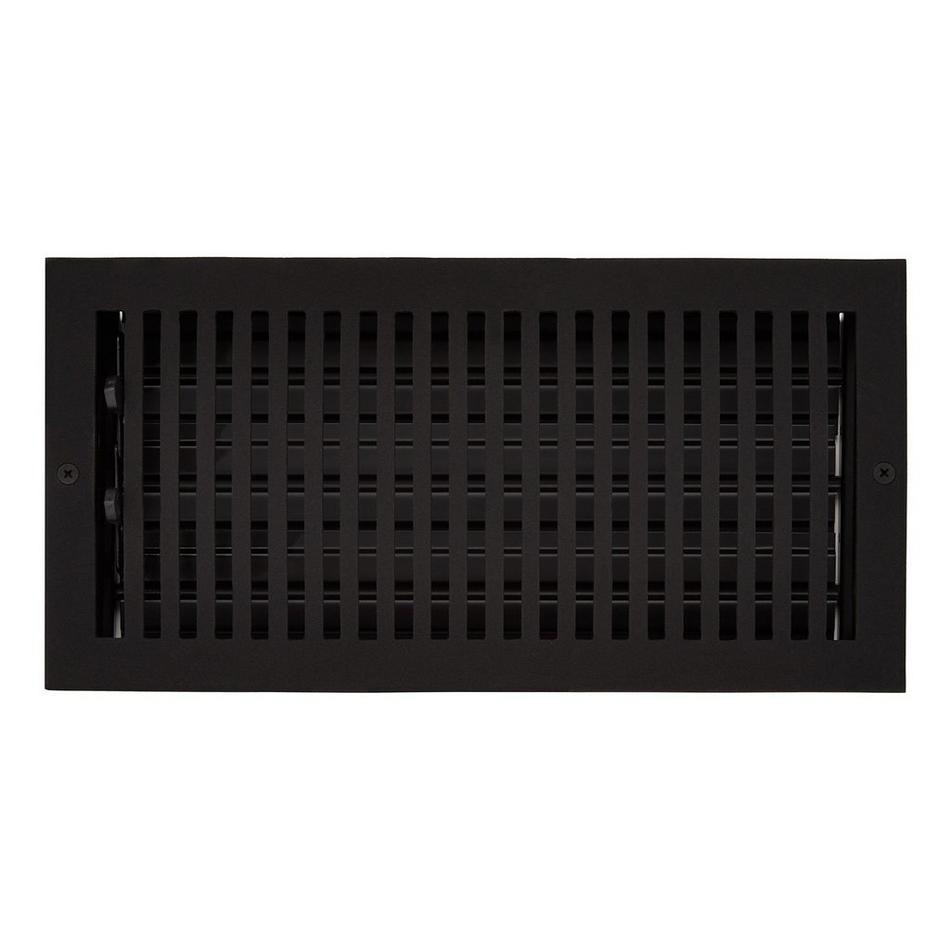 Modern Cast Iron Oversized Wall Register - Black Powder Coat - 6" X 10" (7" x 11-1/4" Overall), , large image number 0
