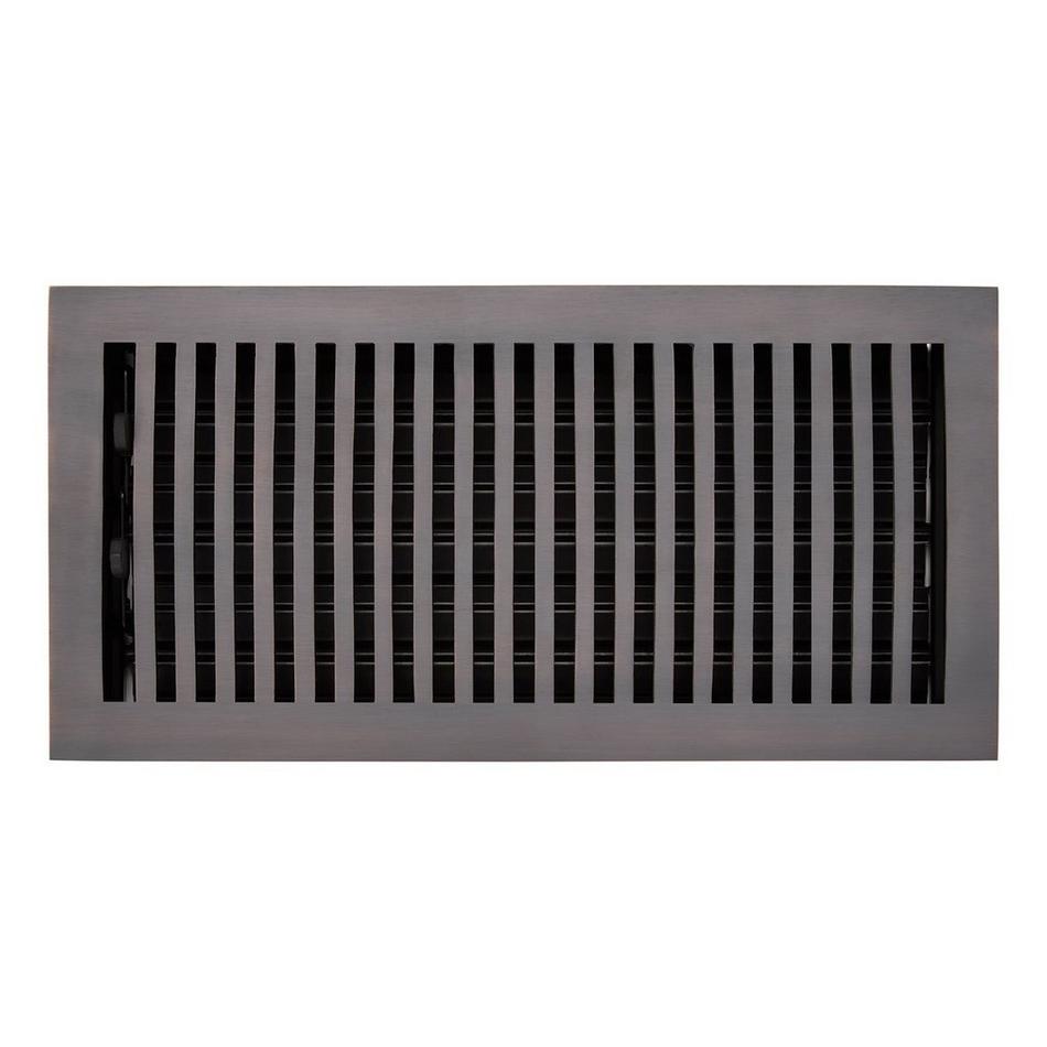 Modern Solid Brass Oversized Floor Register - Oil Rubbed Bronze - 6" X 10" (7" x 11-1/4" Overall), , large image number 0