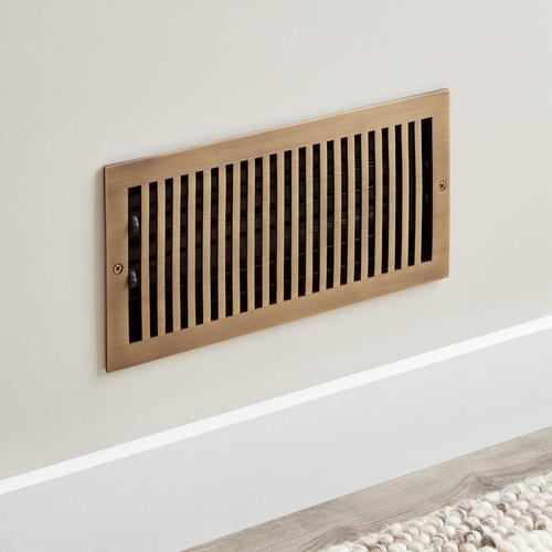 Modern Brass Oversized Wall Register in Antique Brass